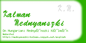 kalman mednyanszki business card